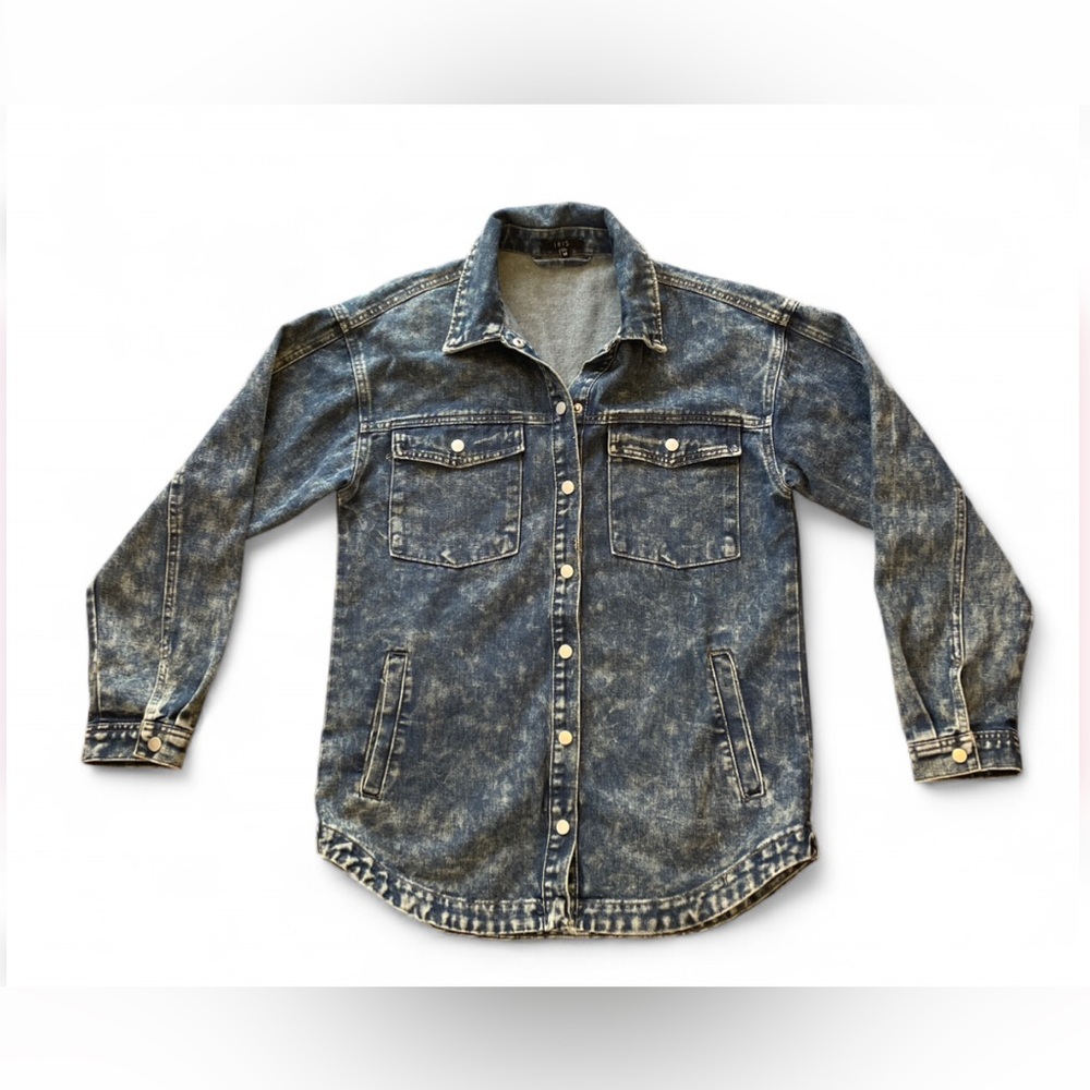 Iris Distressed‎ Blue Denim Shirt Jacket